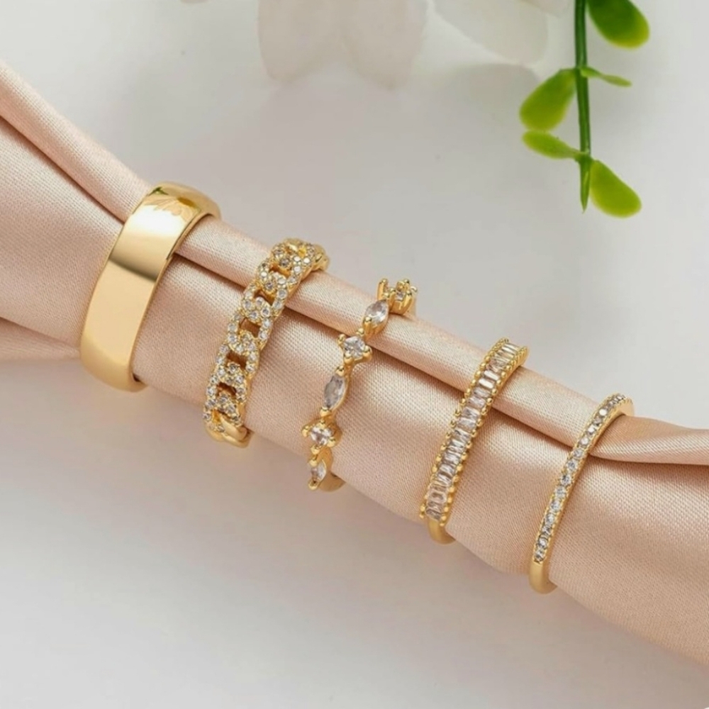 Stacking Band Rings 5PC - Picture 3 of 15